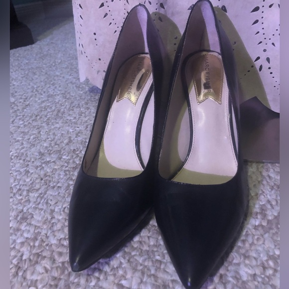 Black leather stilettos- nice shape size 9 - Picture 6 of 6